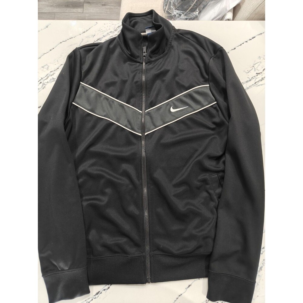 Vintage Nike Striker Soccer Track Jacket Mens XL Black Performance Athleisure